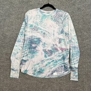 Realtree Shirt Womens Medium Blue Aspect Long Sleeve Performance Stretch